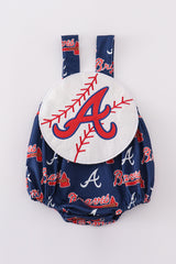 Atlanta baseball applique boy bubble