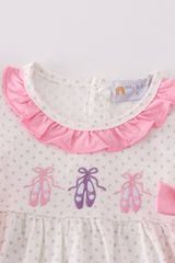 Pink ballet embroidery girl dress