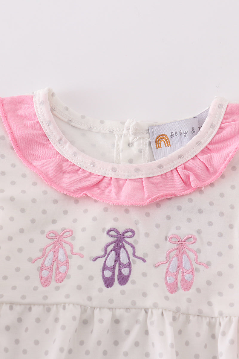 Pink ballet embroidery girl bubble