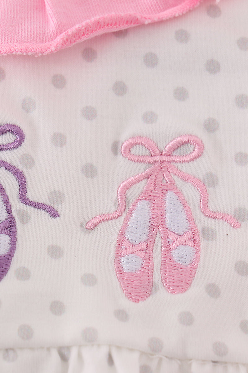 Pink ballet embroidery girl bubble