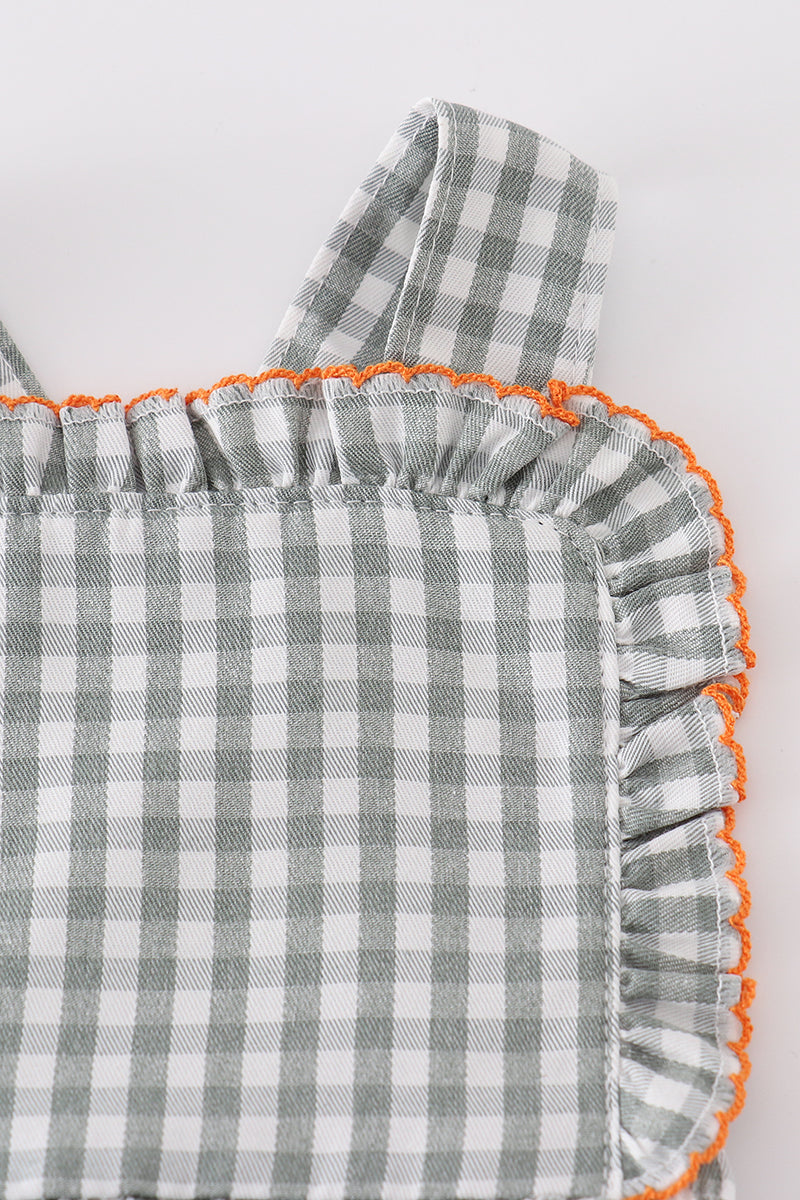 Green woven girl gingham bubble