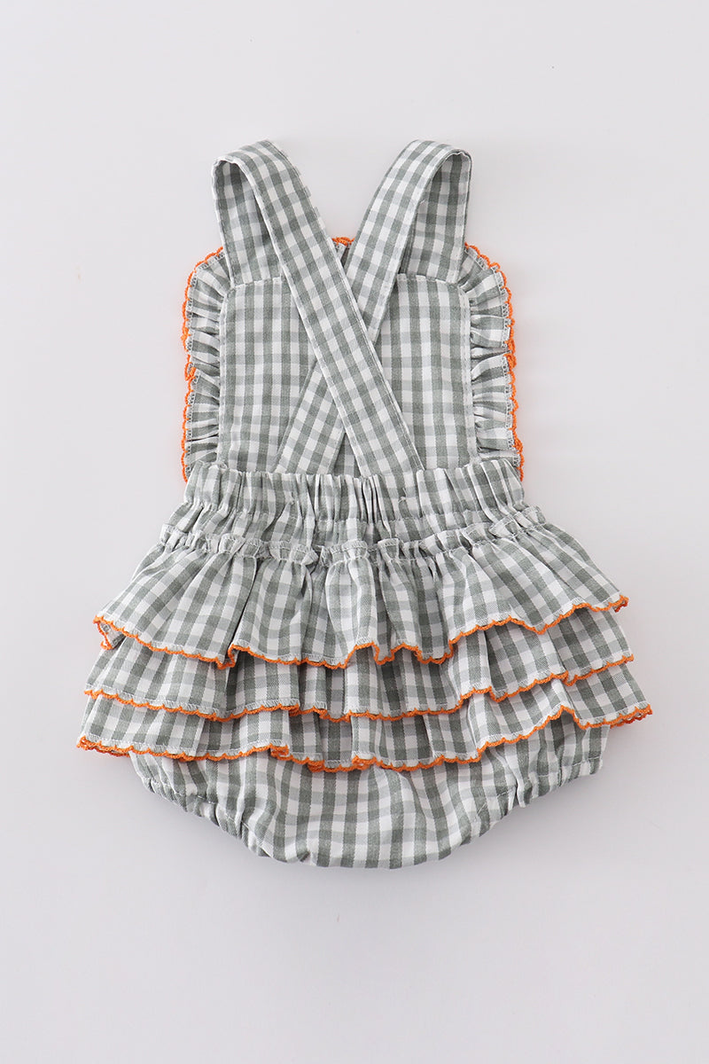 Green woven girl gingham bubble