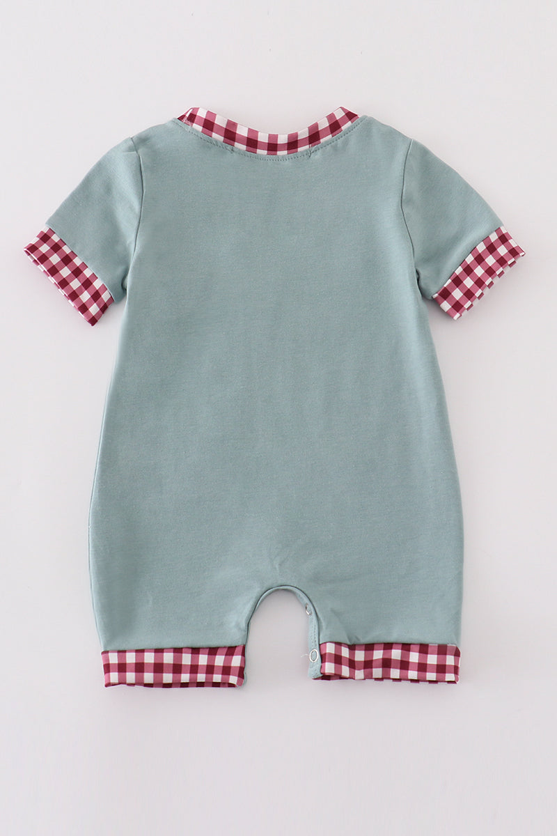 Sage plane applique boy romper