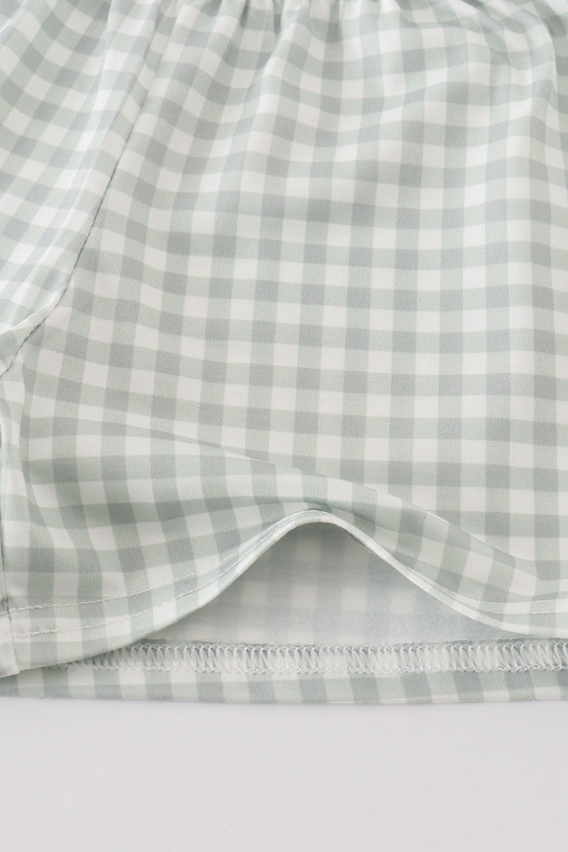 Sage boy gingham set