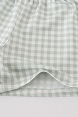 Sage boy gingham set