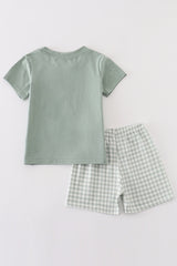 Sage boy gingham set