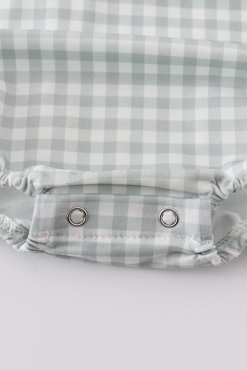 Sage boy gingham bubble