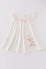 Pink carousel applique girl dress