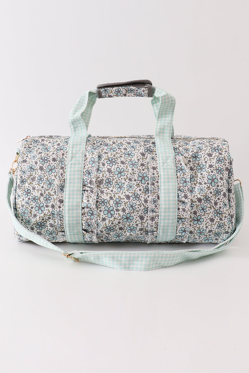 Green floral travel bag