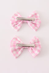 Pink piggie hair bow