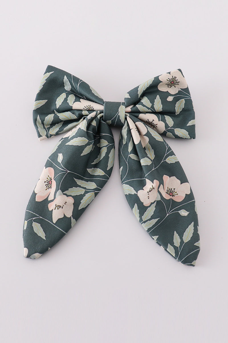 Green forest bloom print girl sailor bow – Honeydew USA