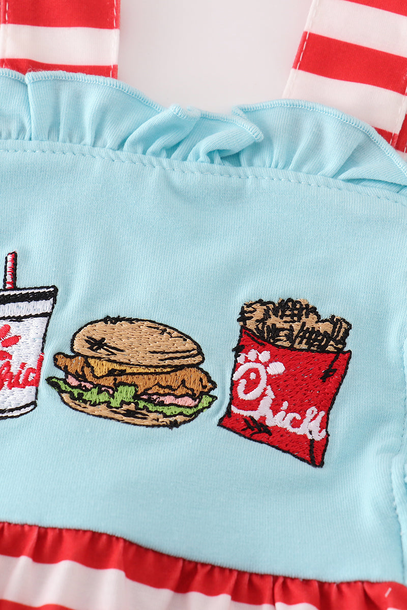 Red stripe chick fil a embroidery girl bubble