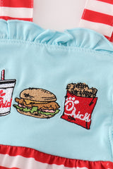 Red stripe chick fil a embroidery girl bubble