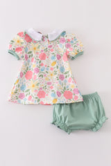 Floral print baby girl set