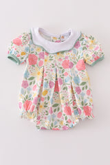 Floral print baby girl bubble