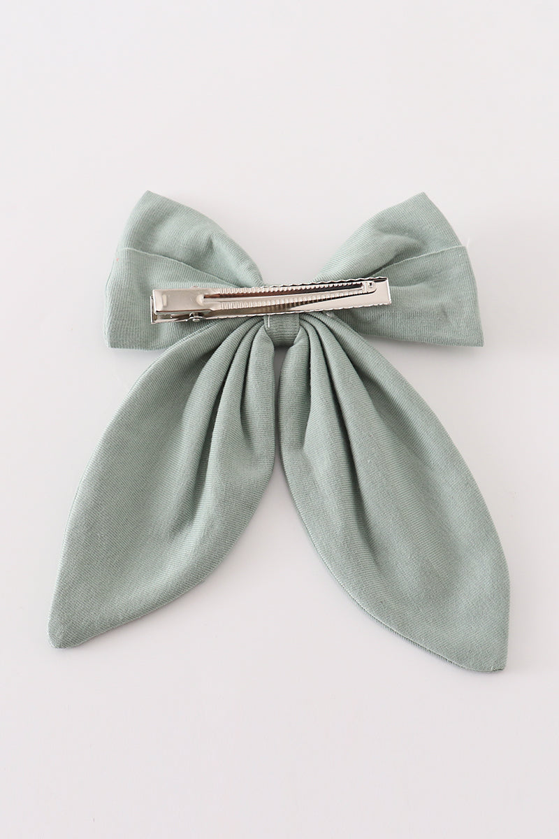 Sage hair bow