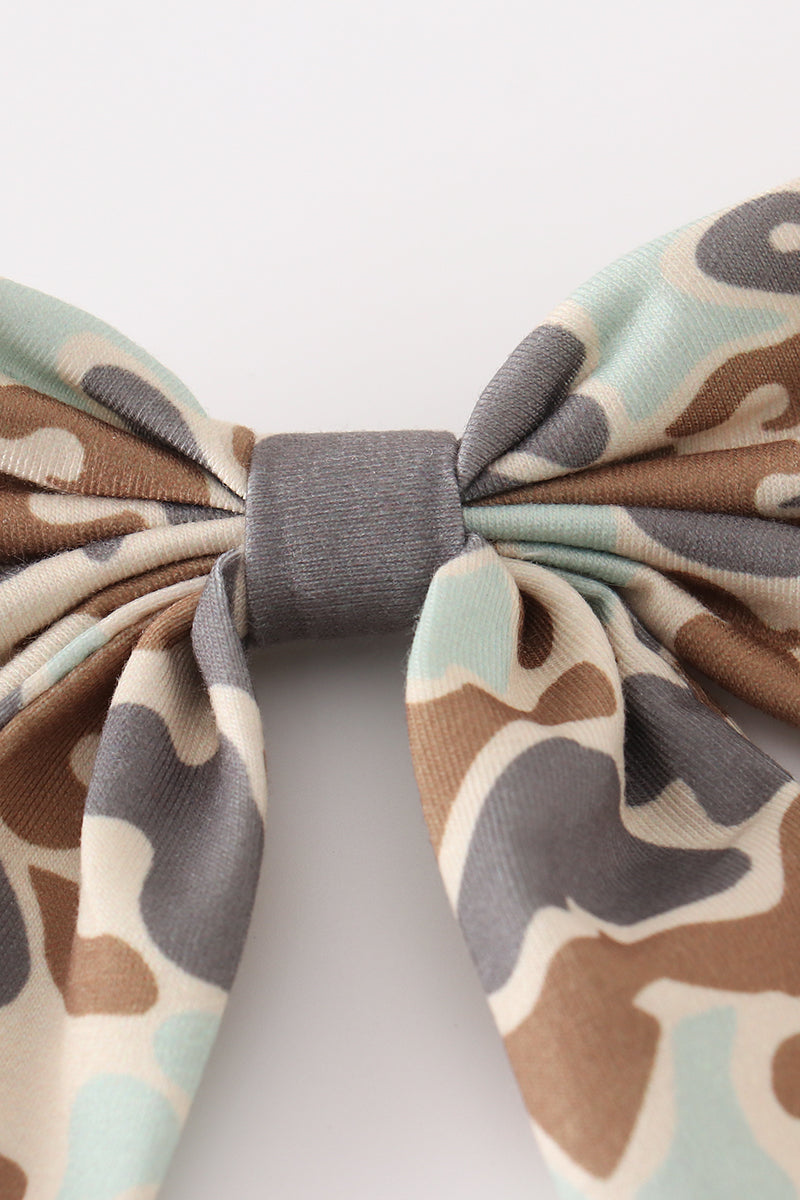 Camouflage hair bow