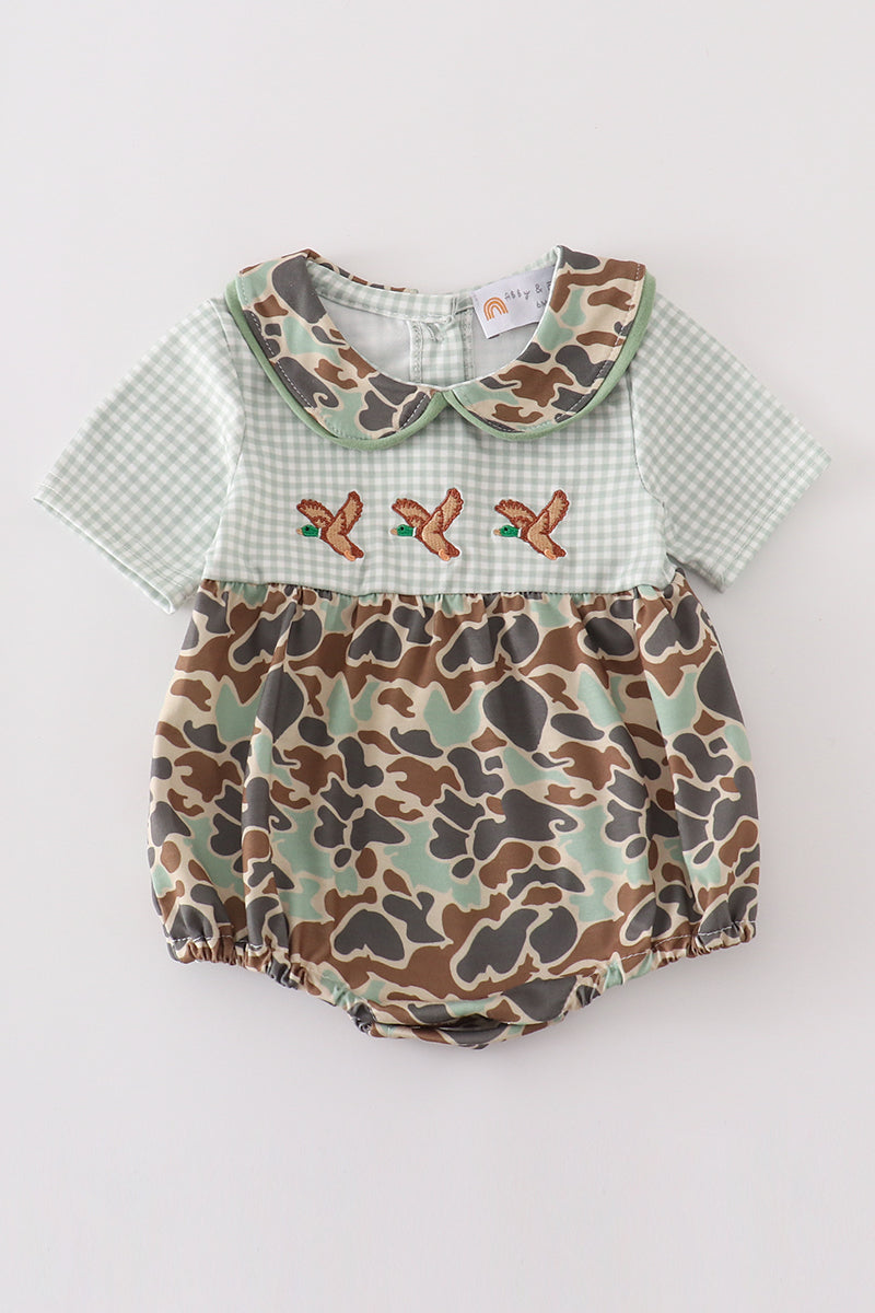 Camouflage duck embroidery girl bubble