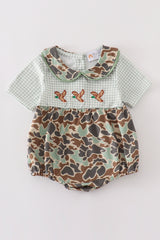 Camouflage duck embroidery girl bubble