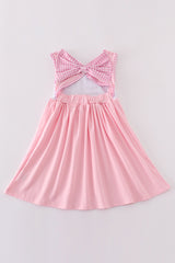 Pink puppy embroidery girl dress