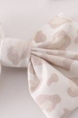 Beige leopard 2pc hair bow