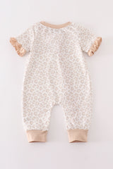 Beige leopard girl pajamas romper