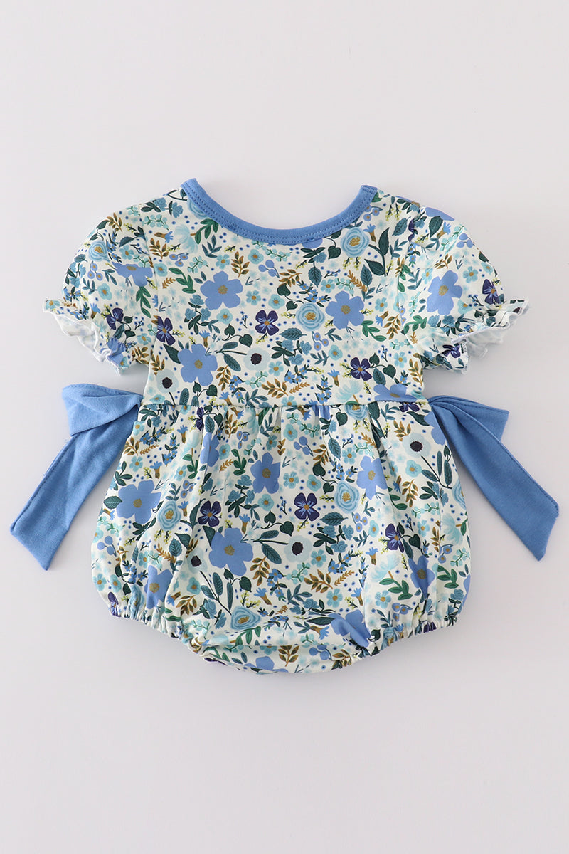 Blue floral print girl bubble