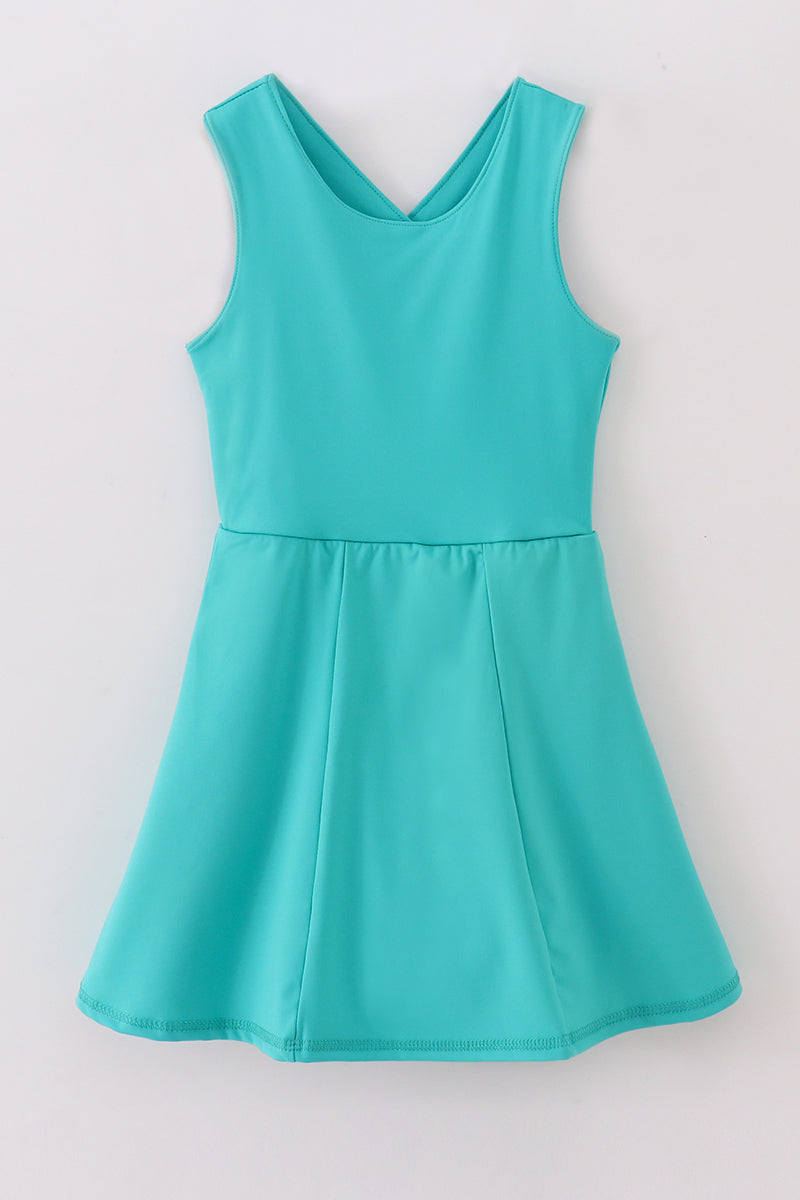 Teal active sporty tennis dress