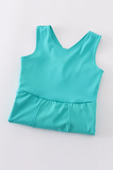 Teal active sporty tennis dress