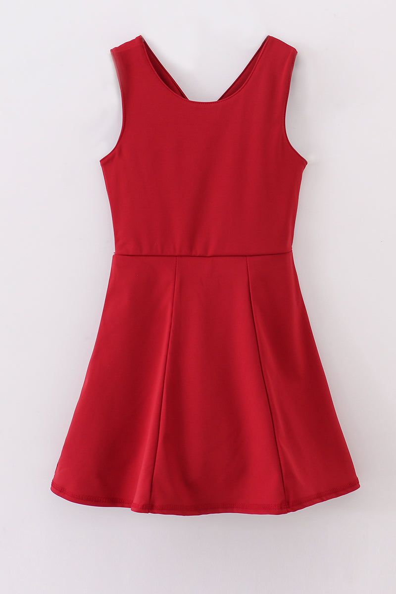 Red active sporty tennis dress