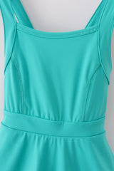 Green active sporty ruffle tennis dress