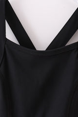 Black active sporty ruffle tennis dress