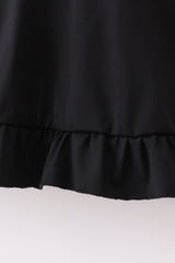 Black active sporty ruffle tennis dress