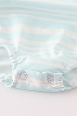 Blue stripe ruffle boy bubble