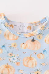 Pumpkin print ruffle girl bubble