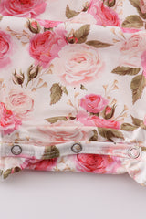 Pink floral print ruffle girl bubble