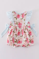 Pink floral print ruffle girl bubble