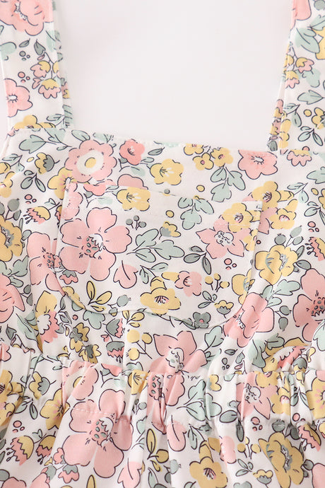 Floral print girl jumpsuit