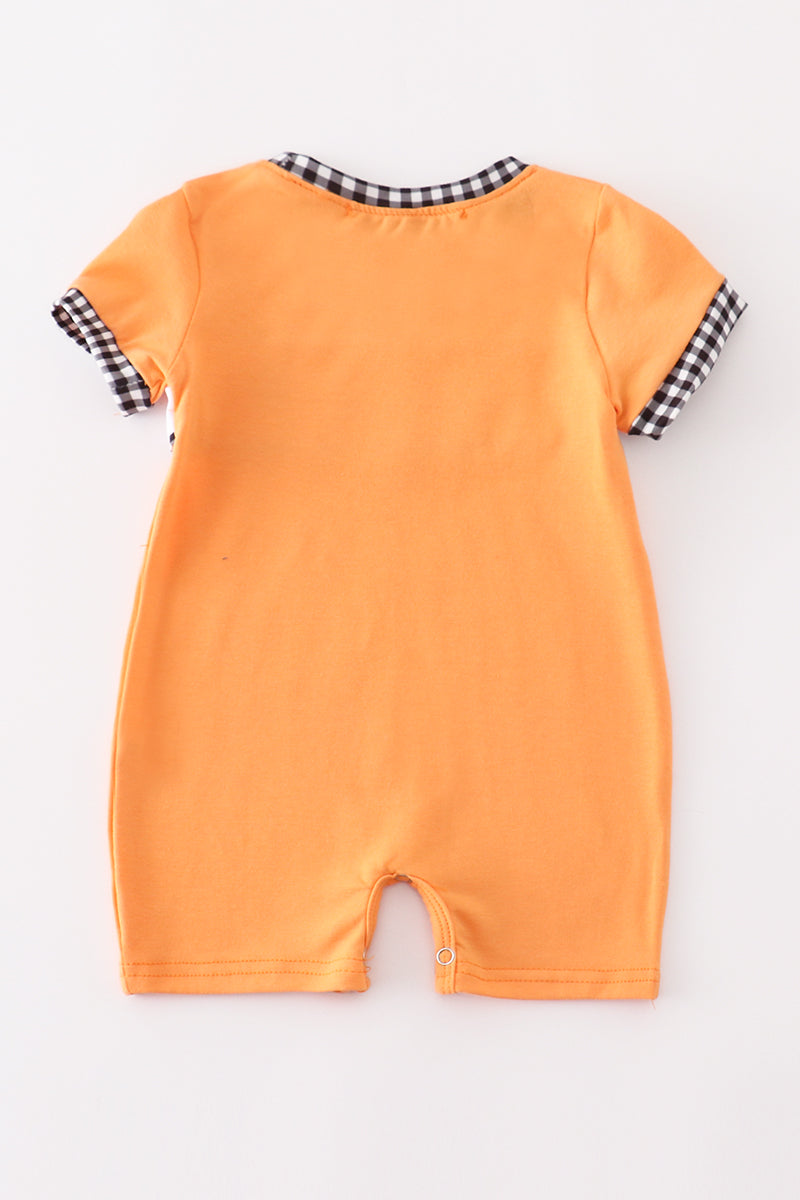 Halloween embroidery boy romper