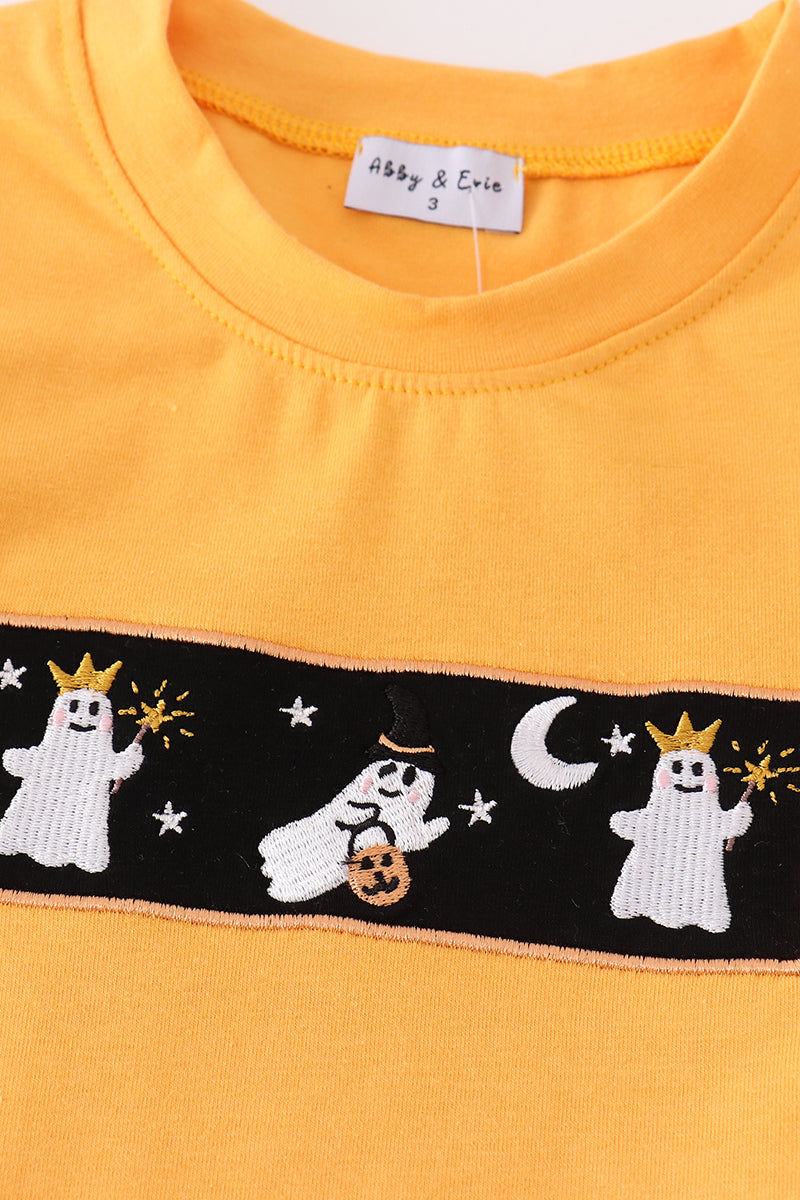 Halloween ghost embroidery plaid boy set – Honeydew USA