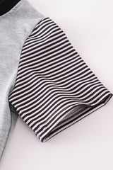 Grey stripe halloween spooky cool boy top