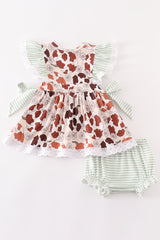 Pumpkin daisy leopard girl baby set