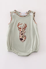 Sage camouflage deer applique bubble