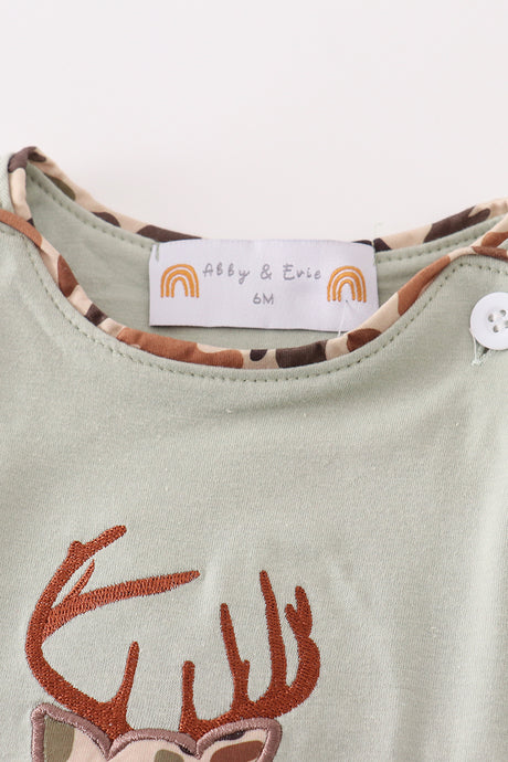 Sage camouflage deer applique bubble