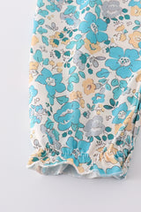 Blue aqua meadow girl romper