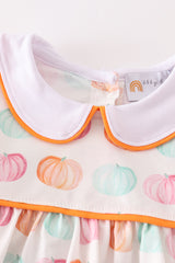 Pumpkin print baby girl bloomers set