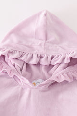 Lavender velvet girl hoodie set