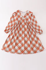 Khaki gingham mom&me dress