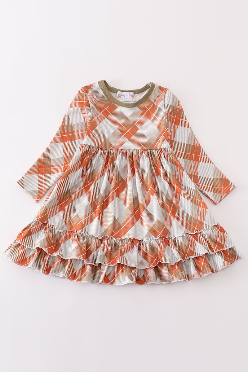 Khaki gingham mom&me dress