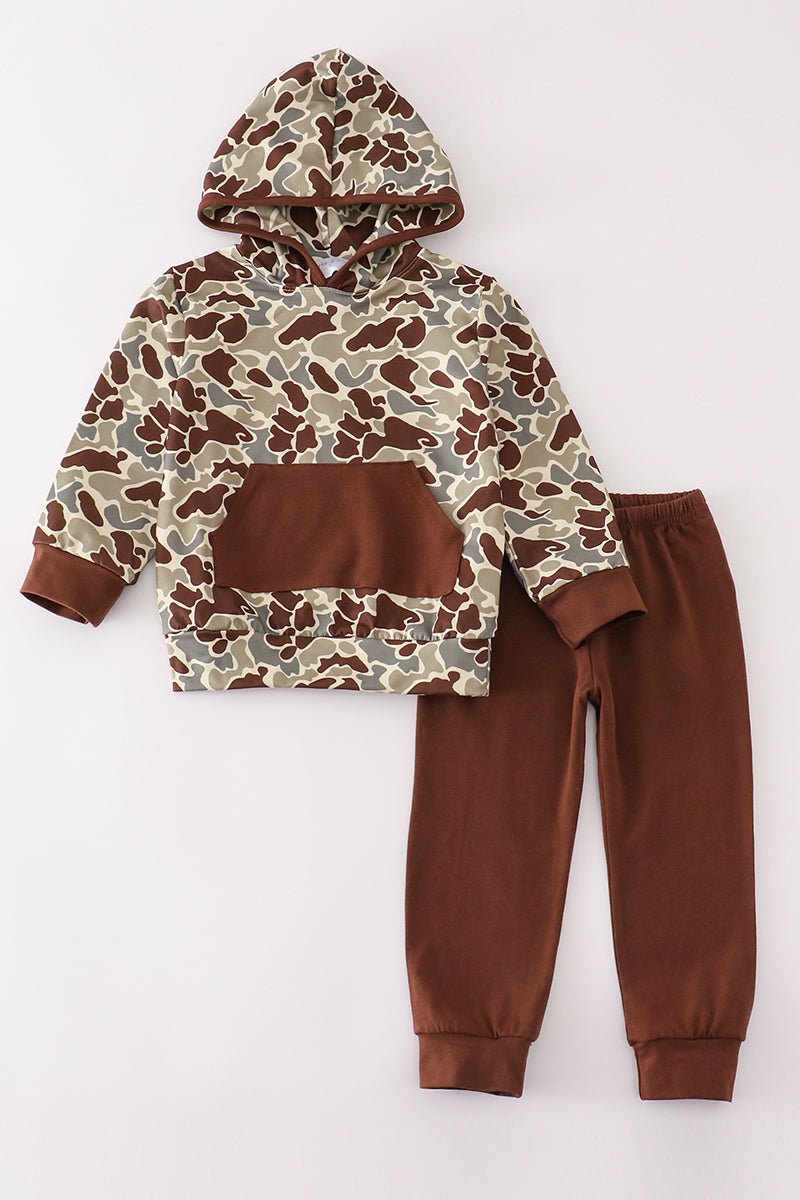 Camouflage boy hoodie set